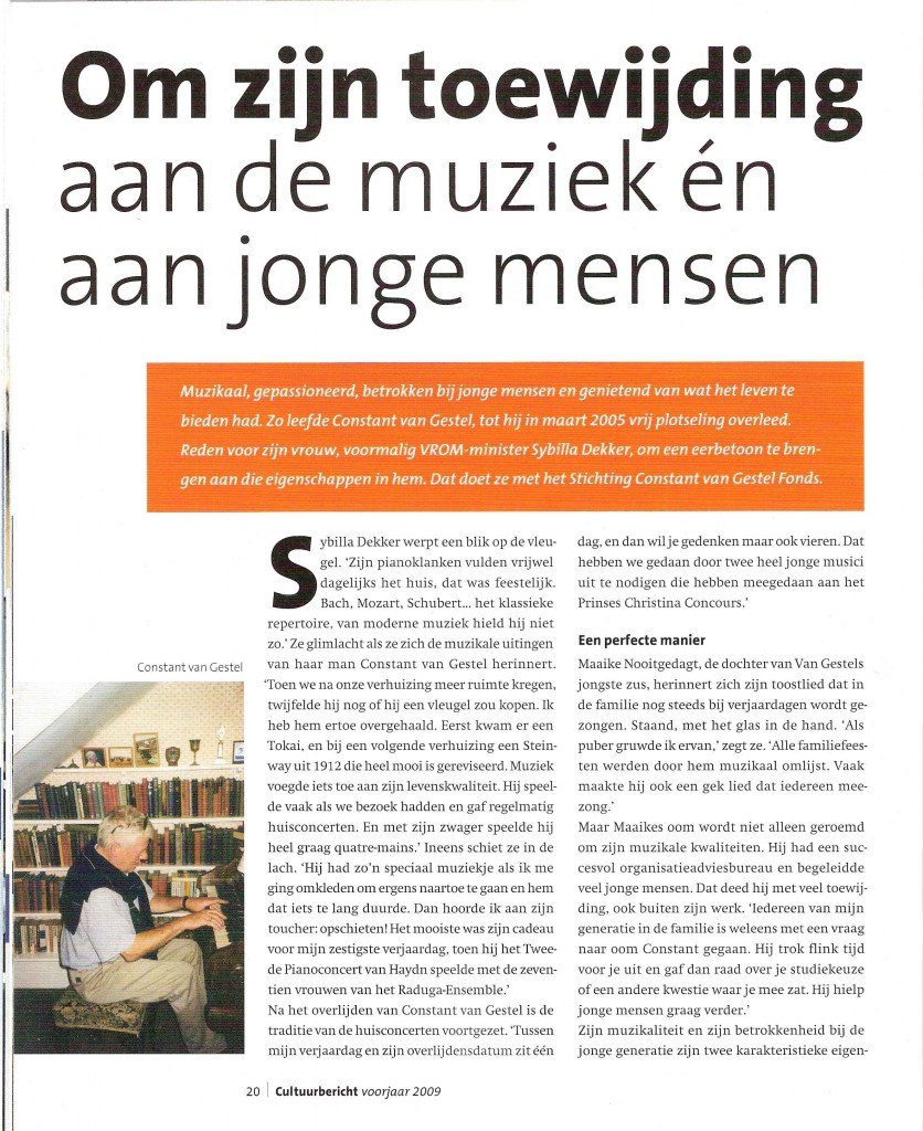 Interview in Cultuurbericht (pagina 1)